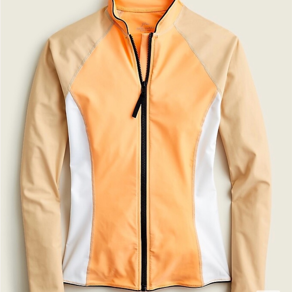 NWT J. Crew Active colorblock full-zip rash guard (SPF 50)